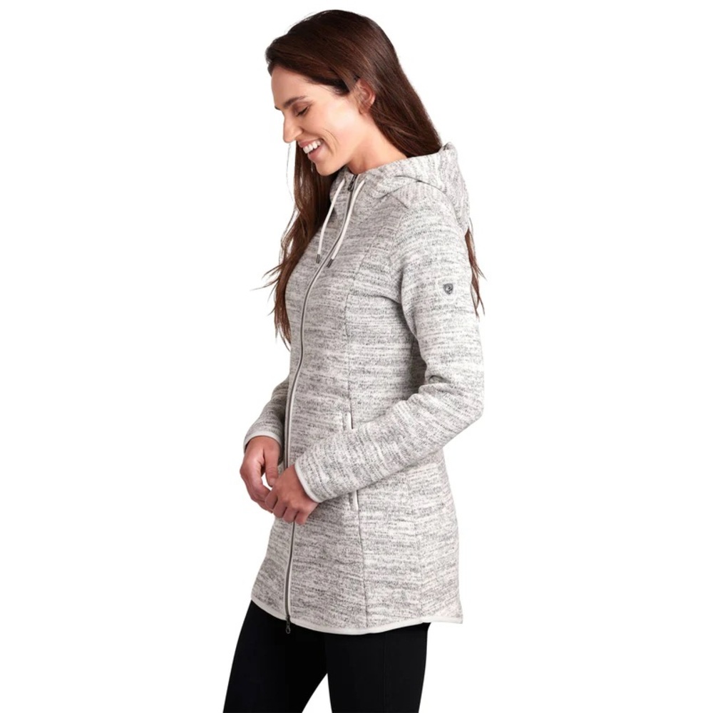 Kuhl Ascendyr Long Hoody Jacket - XS - Ash light cream gray full zip fleece